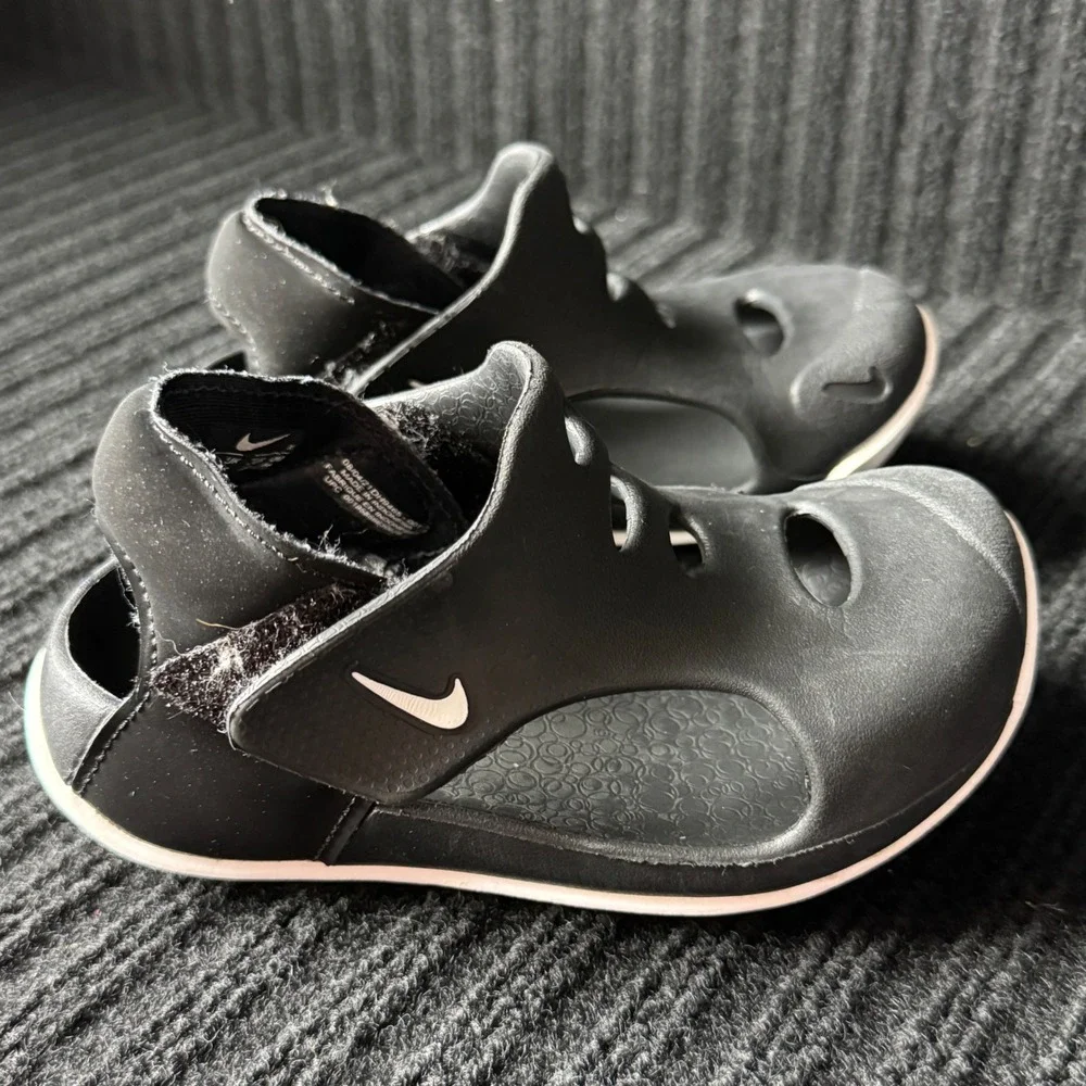 Nike Sunray Protect 3 TD Black White Kids Sandal DH9465-001 Size 9C